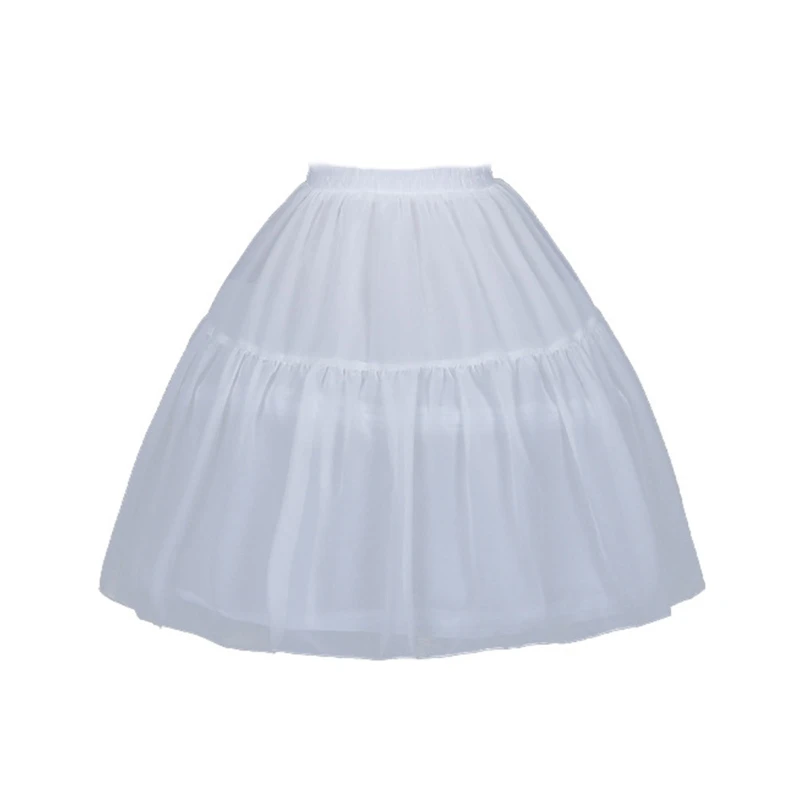 

Hoop Skirt Crinoline Petticoat Vintage Party Victorian Costume Underskirt White Half Slips Knee Length for Women Girls 37JB