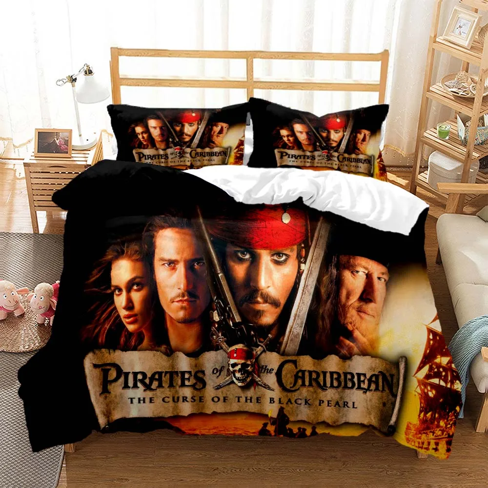 

Disney Pirates of the Caribbean Quilt Cover Pillowcase Bedding Three Piece Set Multi Size Comforter Set Duvet Cover Bedding Sets
