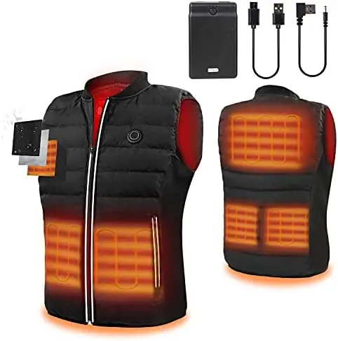

Heated Vest With Battery Pack USB Charging Heated Jacket Winter Body Warmer Vest for Men