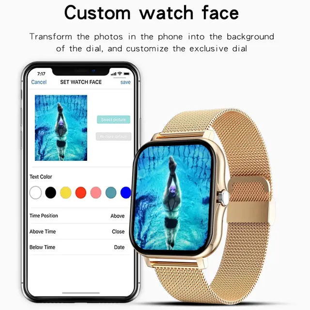 Smart Watch For Men Women Gift Full Touch Screen Sports Fitness Watches Bluetooth Calls Digital Smartwatch Wristwatch 4