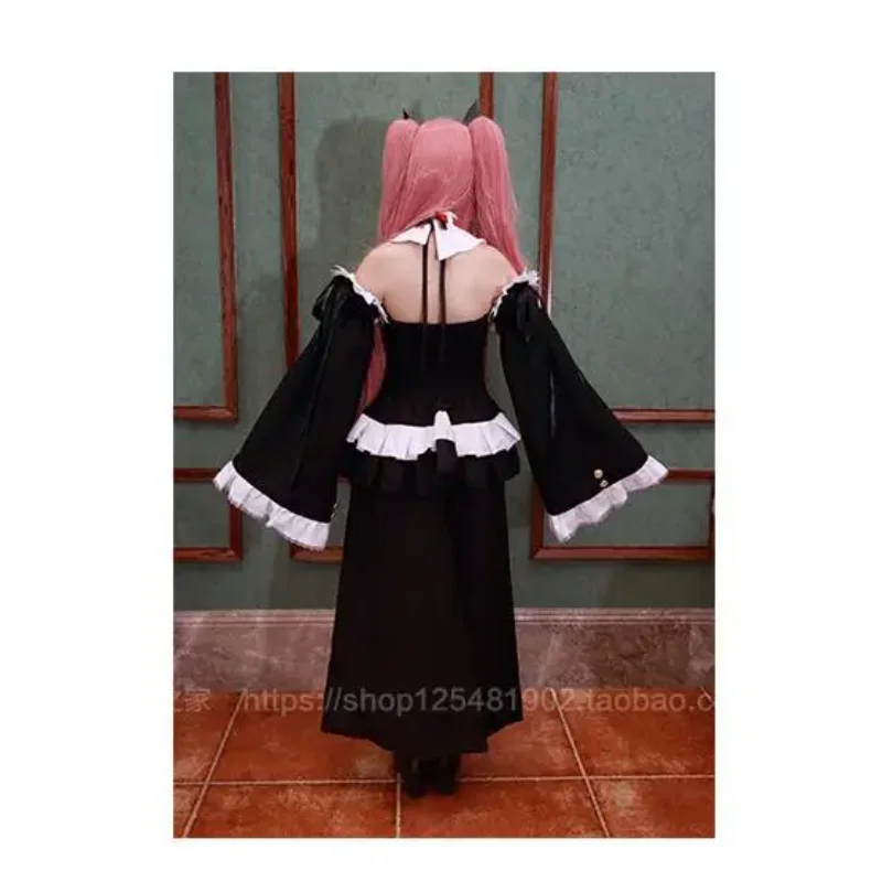 Косплей Krul Tepes Cos Костюм Женское Платье Летучая Мышь Черный Комплект Включает Уши