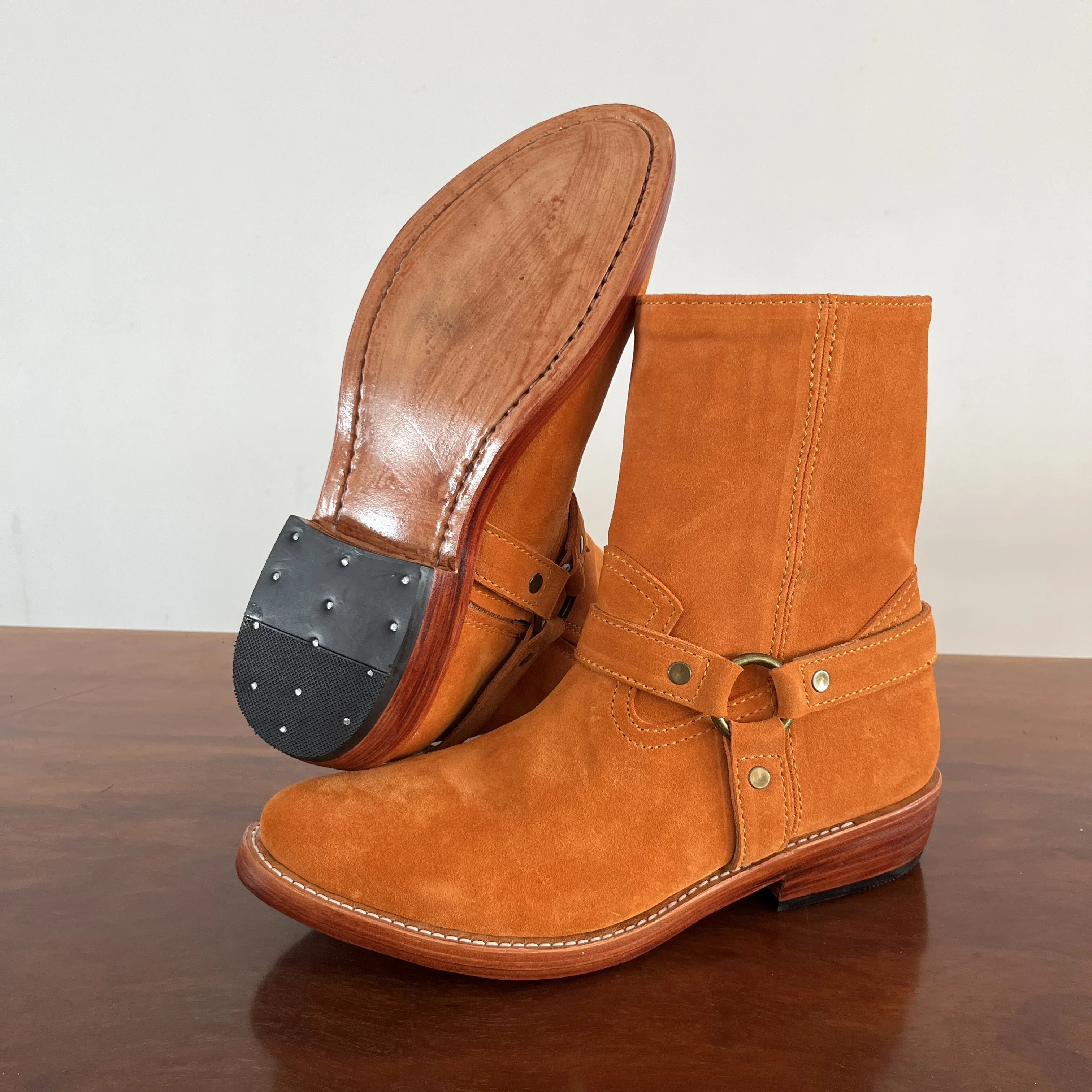 LF800 RockCanRoll супер качественные замшевые ботинки ручной работы Goodyear с рантом