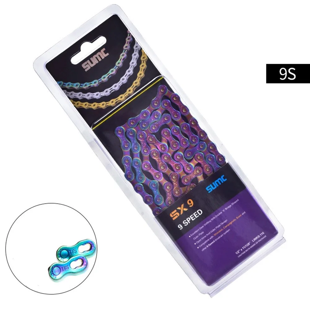 

8/9/10/11/12 цепь для скоростного велосипеда 116 звеньев 126 звеньев цепи для горных и шоссейных велосипедов прочная цветная велосипедная цепь вело...