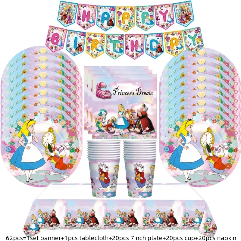 

Наборы посуды Disney Алиса в Стране Чудес для детского праздника