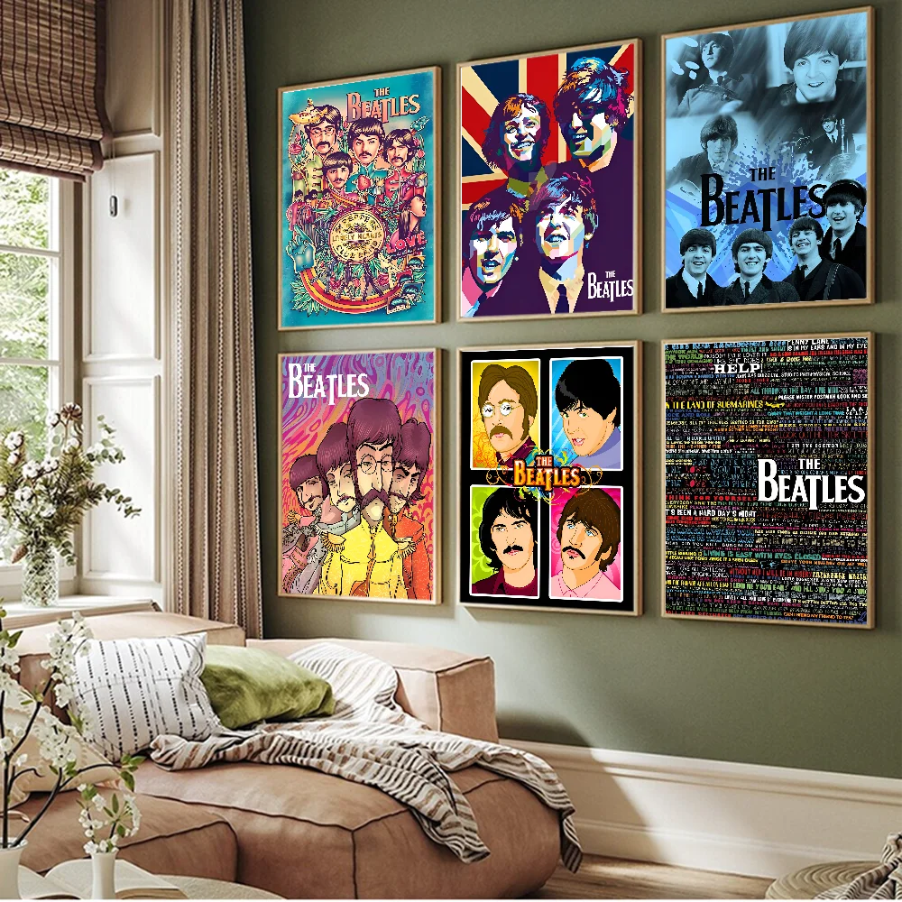 Классические кинопостеры группы The-B-Beatles в винтажном стиле декор для комнаты бара