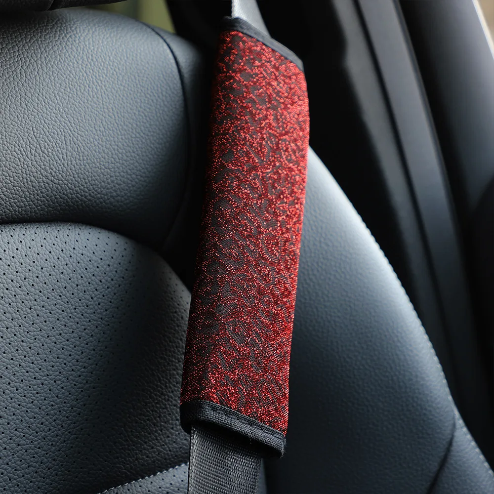 

Star Dot Lace Glitter Fabric Car Seat Belt Shoulder Cover Safety Harness Fixing Device Universal Seat Belt Car Protection
