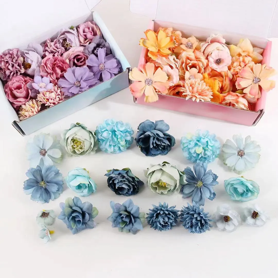

Artificial Flowers Silk Flower Head For Wedding Party Home Garden Decorations DIY Craft Wreath Christmas Flower