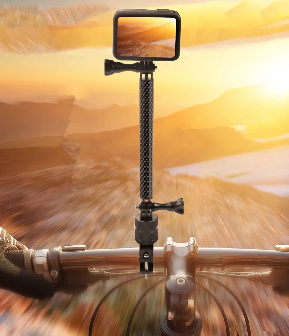 

CNC Carbon Fiber Rod Helmet Extension Arm Selfie Hand Grip Tripod Adapter For GoPro Hero 9 8 7 Max Insta360 Bracket Accessories