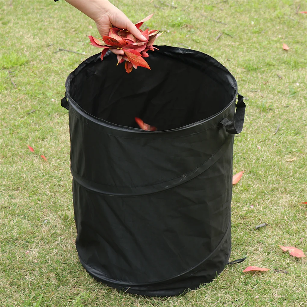 

Garden Trash Can Garbage Leaf Bag Holder Camping Collection Container