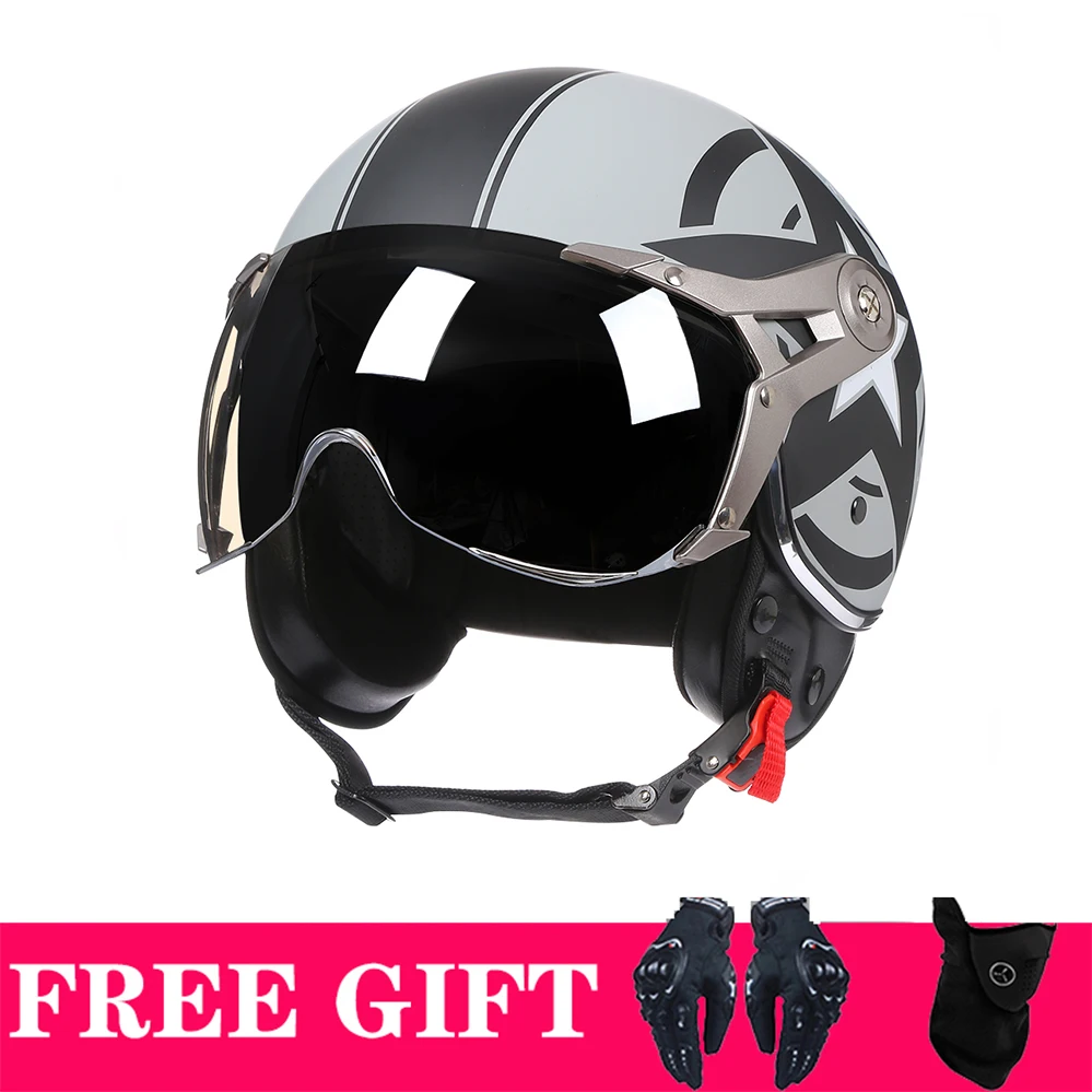 Винтажный мотоциклетный шлем с открытым лицом TT &amp COCASCOS безопасный для езды на