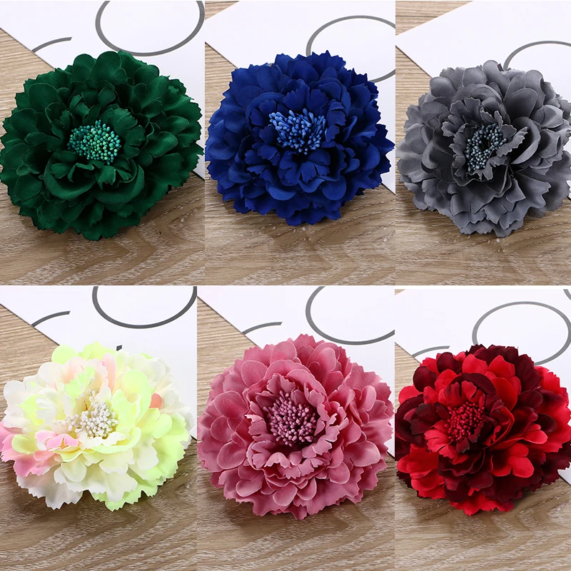 

Wedding Bridal Flower Hair Clip Peony Flower Brooch Barrette DIY For Bag Sunhat Daily Decoration Big Artificial Flower Hairpins