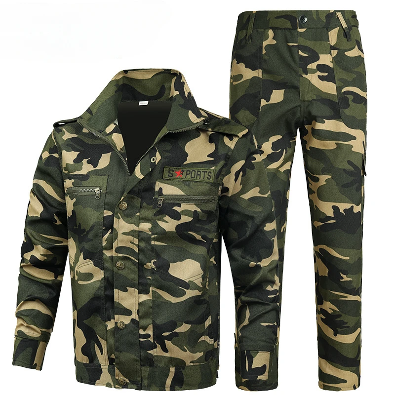 Весенний камуфляжный тактический комплект с воротником-стойкой износостойкий