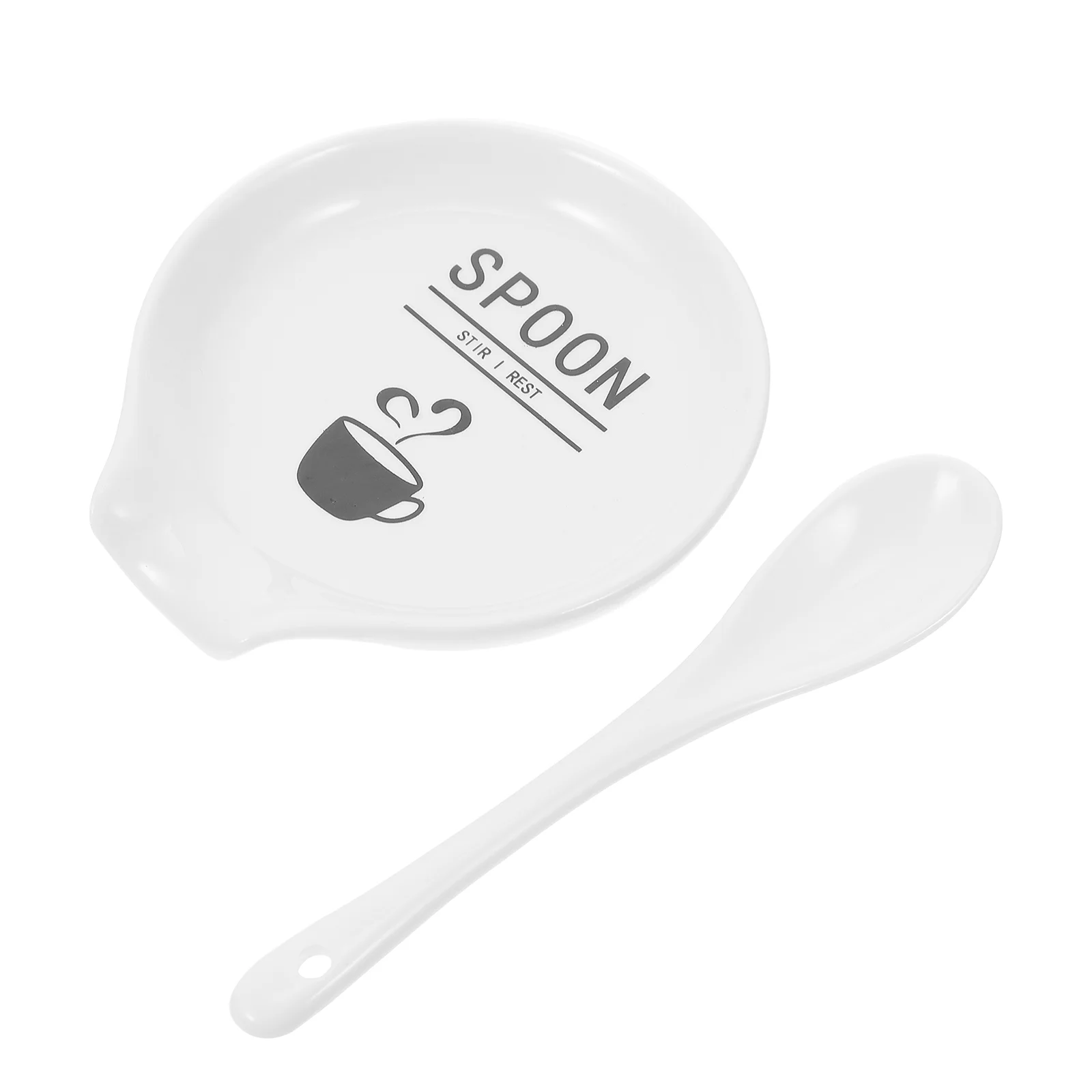 

Spoon Small Spoons Rest Holder Ceramic Kitchen Trivet Little Utensil White