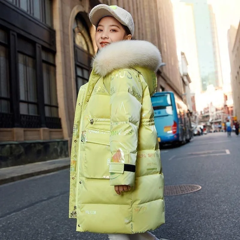 New Winter Down cotton Jacket Girls Waterproof Hooded Coat Children Outerwear Clothing Teenage 5-16Y clothes Kids Parka Snowsuit
