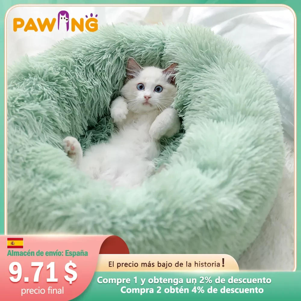 

NEW Dog Pet Bed Kennel Round Bed Winter Warm Dog House Sleeping Bag Long Plush Super Soft Pet Bed Puppy Cushion Mat Supplies