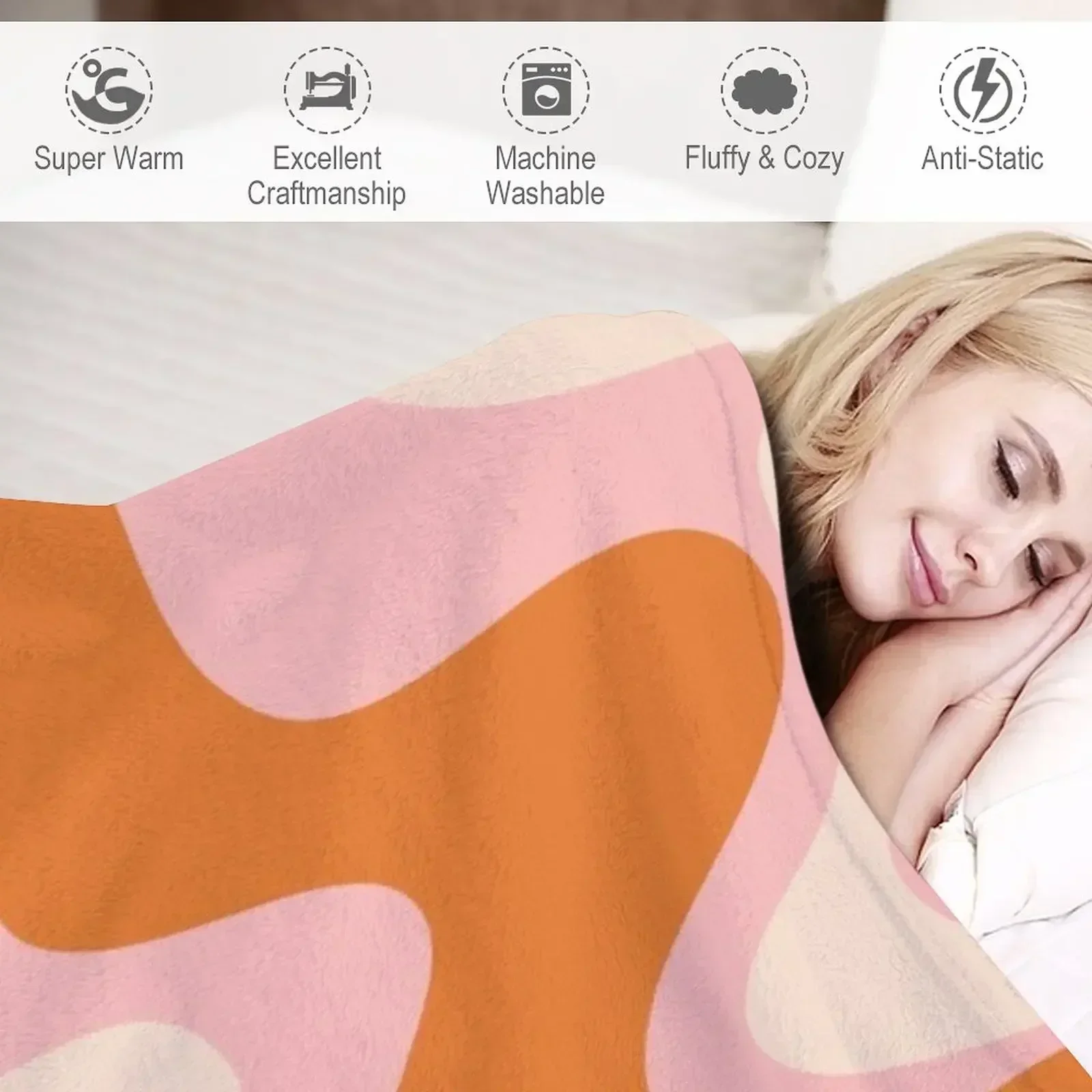 Жидкий вихревой ретро современный абстрактный узор в оранжево-розовом кремовом