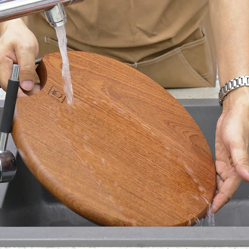

solid Ebony wood chopping board, round whole wood, cutting board, no lacquer, no wax, household