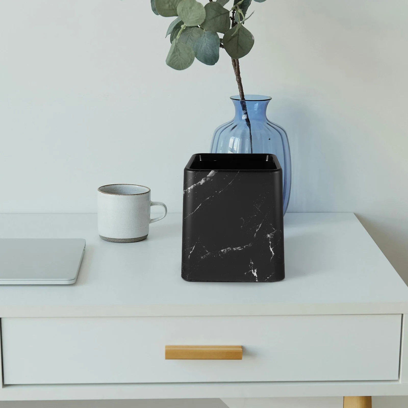 Настольный мусорный бак для мусора кухонный офисный мраморный корзина мусорной