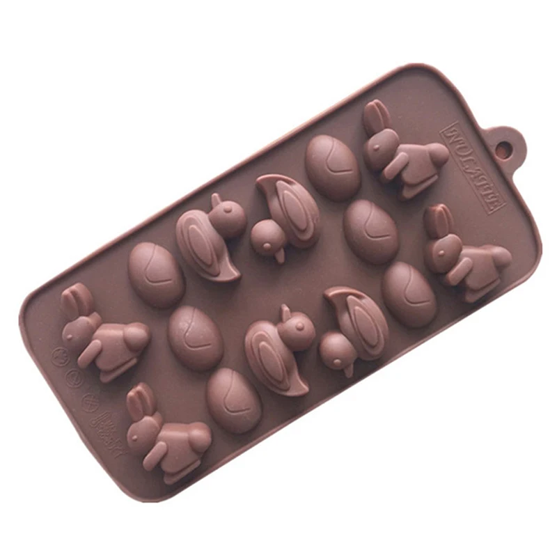 

Easter Chocolate Mold Egg Bunny Duck Silicone Candy Tray Suitable For Easter Party Soft Candy Jelly Dome Mousse Cake Decoration