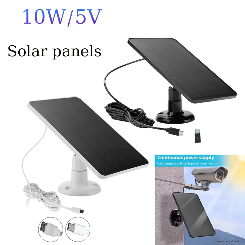 Zonnepaneel Oplaadbord 5 В 10 Вт Micro USB + Type-C 2-в-1 Buitenbewakingscamera Beventaingbewaking Met Laag Vermogen