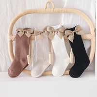summer thin girl socks mesh fashion solid color bow childrens cute socks princess baby socks 0 3 6 years