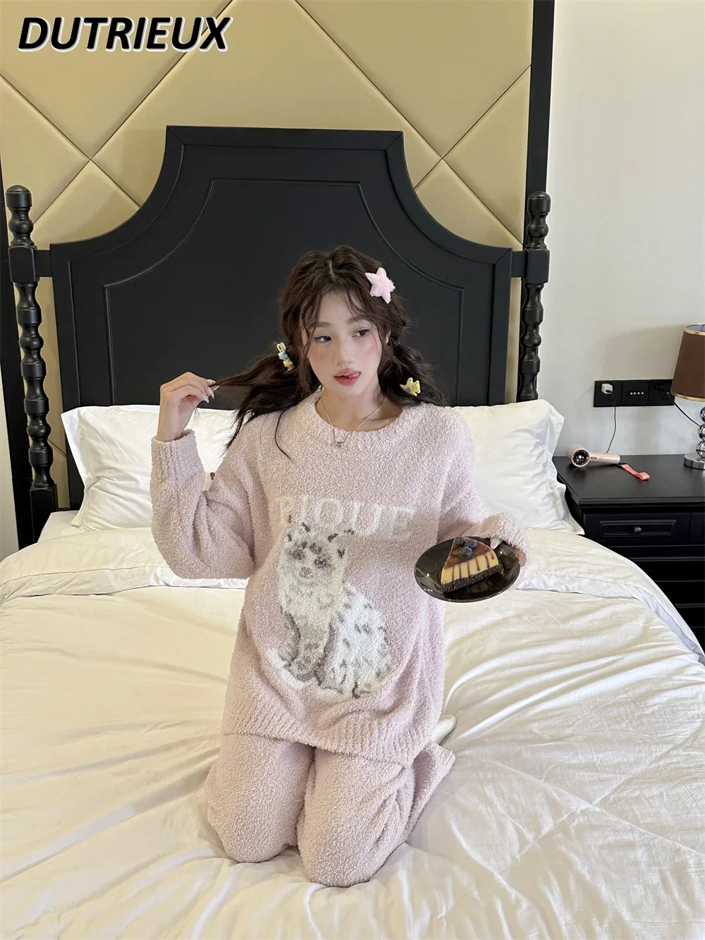 Японский мягкий осенне-зимний новый милый утолщенный теплый пижамный комплект с