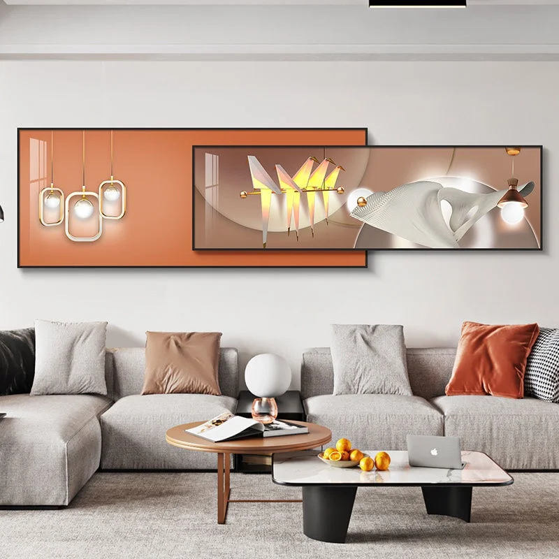 

Modern simple living room sofa background wall decoration painting Crane language wisdom luxury abstract bedroom mural room Plus