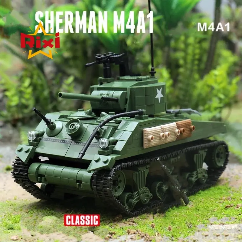 726pcs Military US Sherman M4A1 Tank Building Blocks WW2 Panzer City Army Soldier Weapon Bricks Kids MOC Toys For Children Gifts - купить по