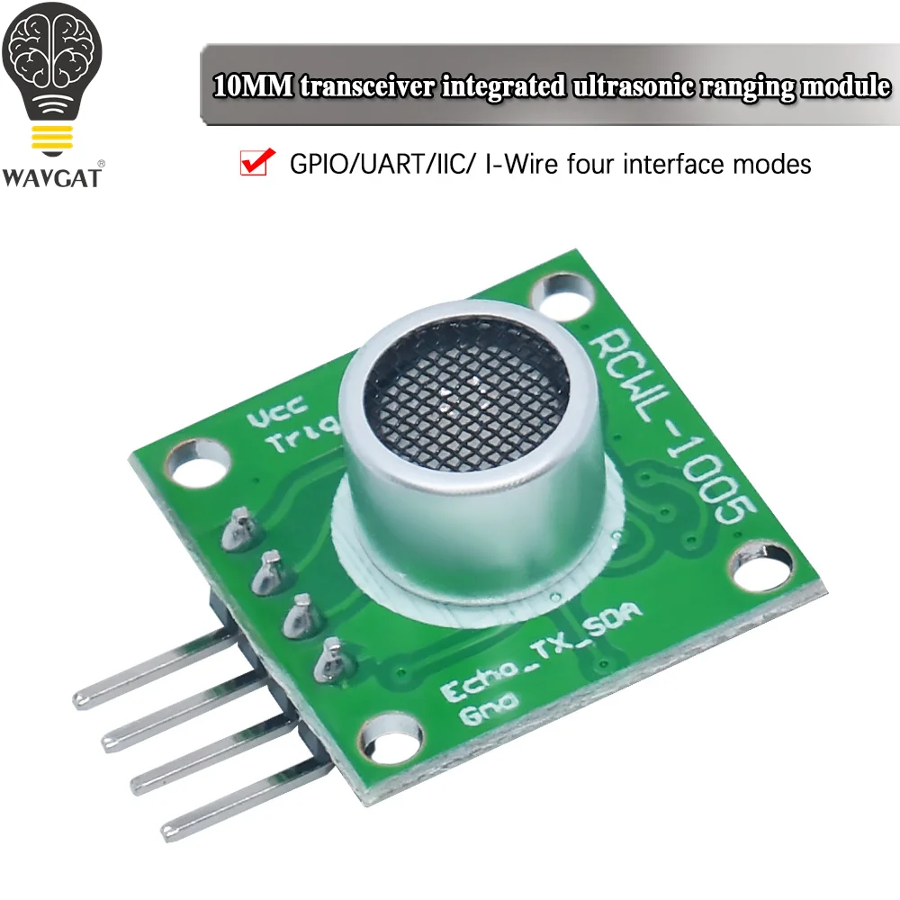 

WAVGAT RCWL-1005 25CM Integrated Open ultrasonic ranging module GPIO serial port IIC single bus For arduino HC-SR04