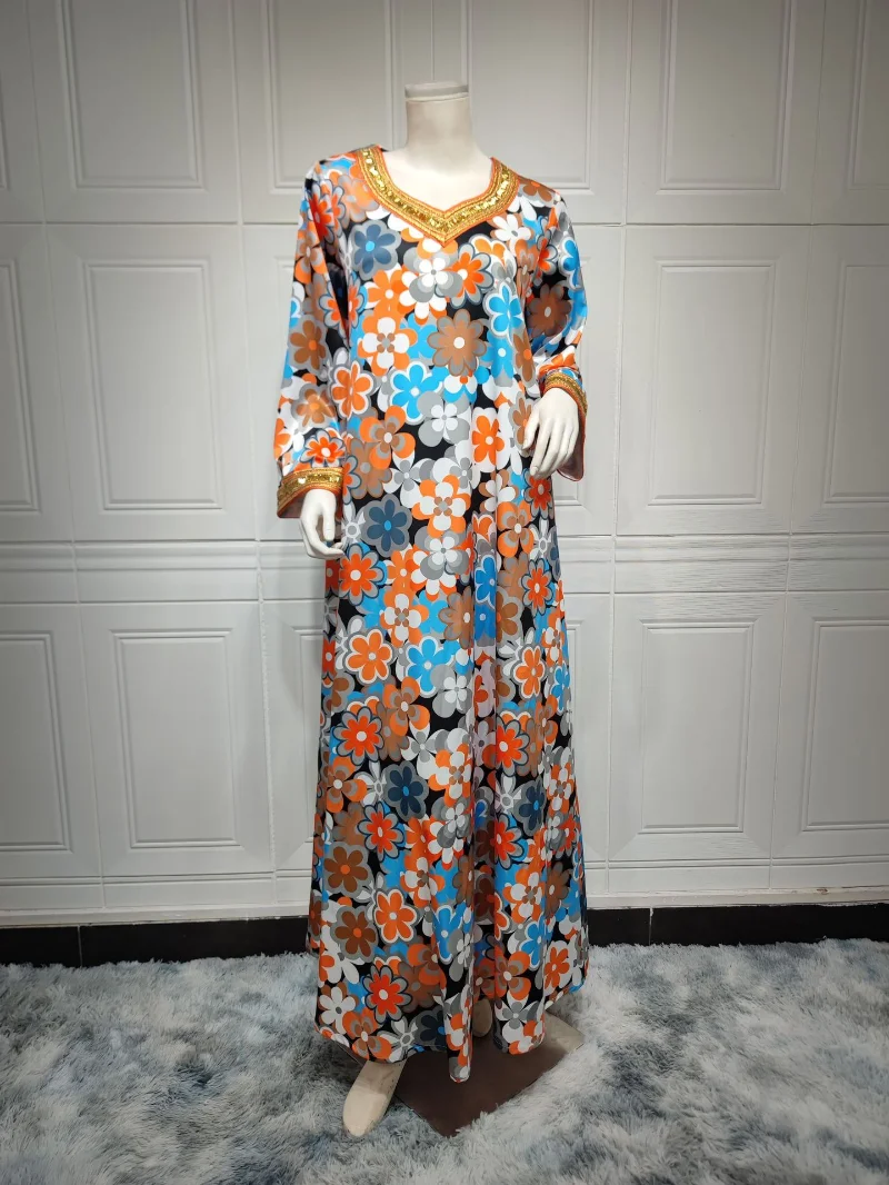 Eid Ramadan Long Dresses Muslim Abaya for Women Jalabiya Dress Turkey Maxi Robe Kimono Robe Moroccan Caftan Diaomnd Vestidos