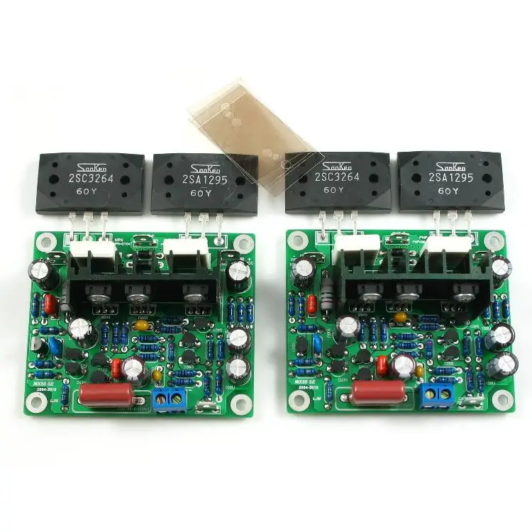 

2PCS MX50 SE 100W×2 dual-channel audio power amplifier board HiFi stereo amplifier Diy kit finished board 2SA1295 2SC3264