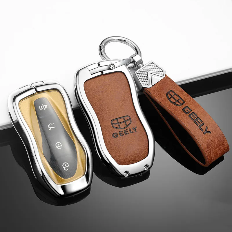 

Alloy Remote Key Case Cover For Geely Smart FY11 Atlas Pro New Emgrand GS X6 SUV EC7 Tugella Xingy Boyue Pro Car Accessories