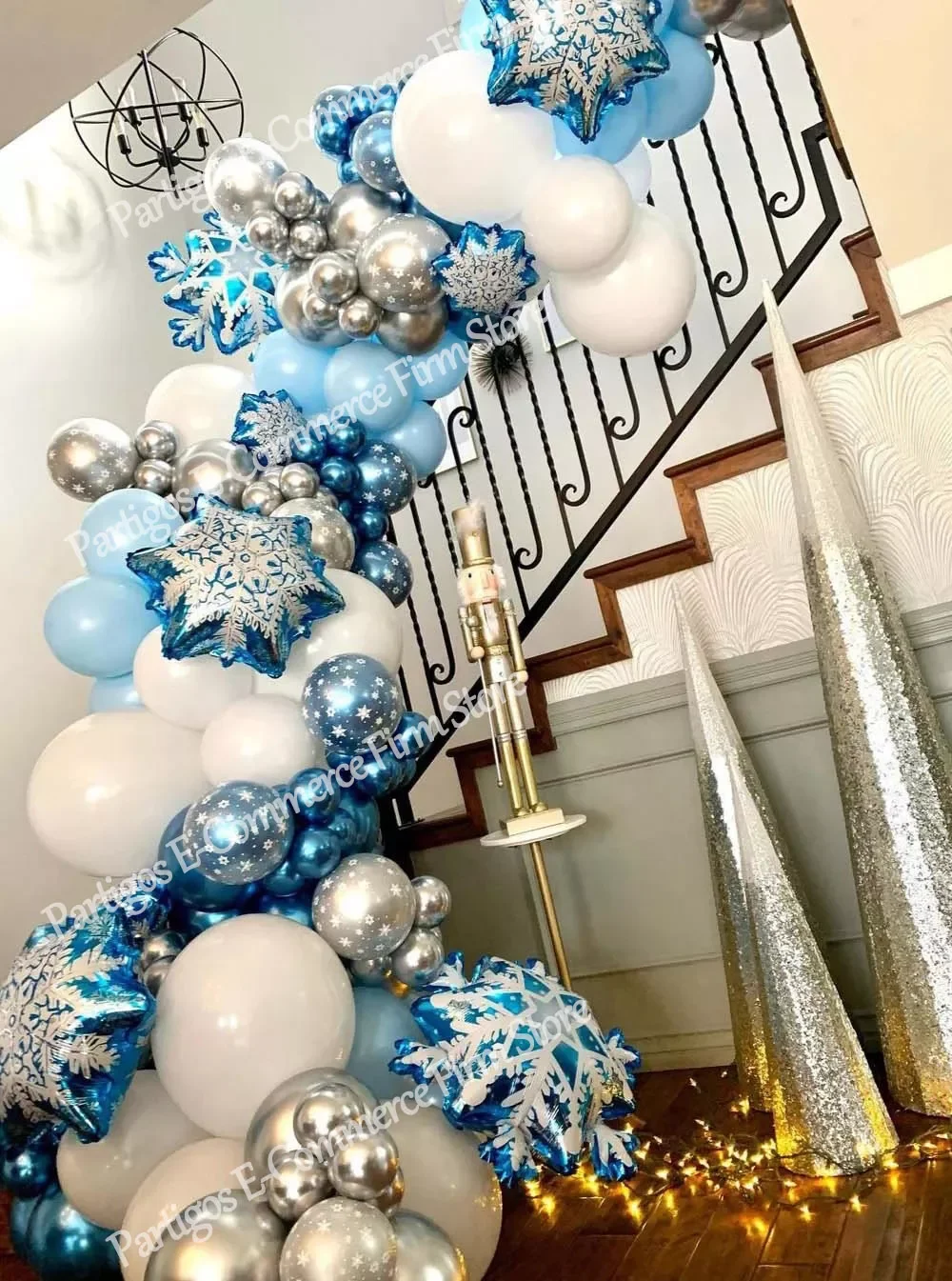 

116pcs Snowflake Balloon Garland Arch kit Boy Girl Birthday Party Balloons Ice Snow Queen Metal Balloon Baby Shower Decorations