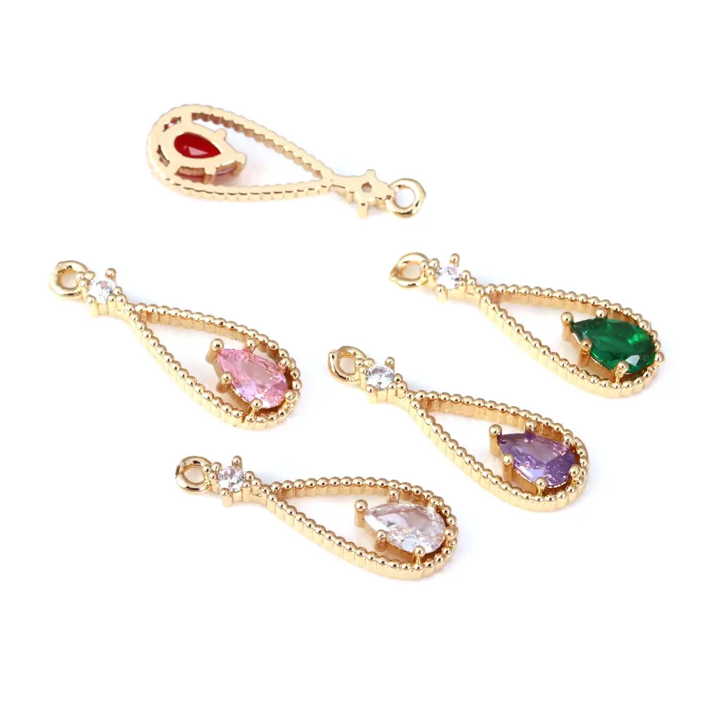 Подвески в форме капли из 18-каратного золота 10 шт