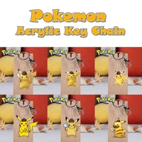 pokemon anime 1pcs detective pikachu kawaii boy girls pvc action keychain figure key ring children birthday xmas toys kids gifts