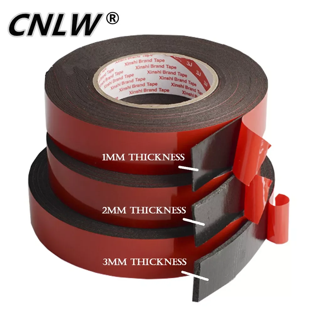 

1 PCS 1mm-2mm-3mm Thickness Super Strong Double side Adhesive foam Tape 10mm-50mm for Mounting Fixing Pad Sticky