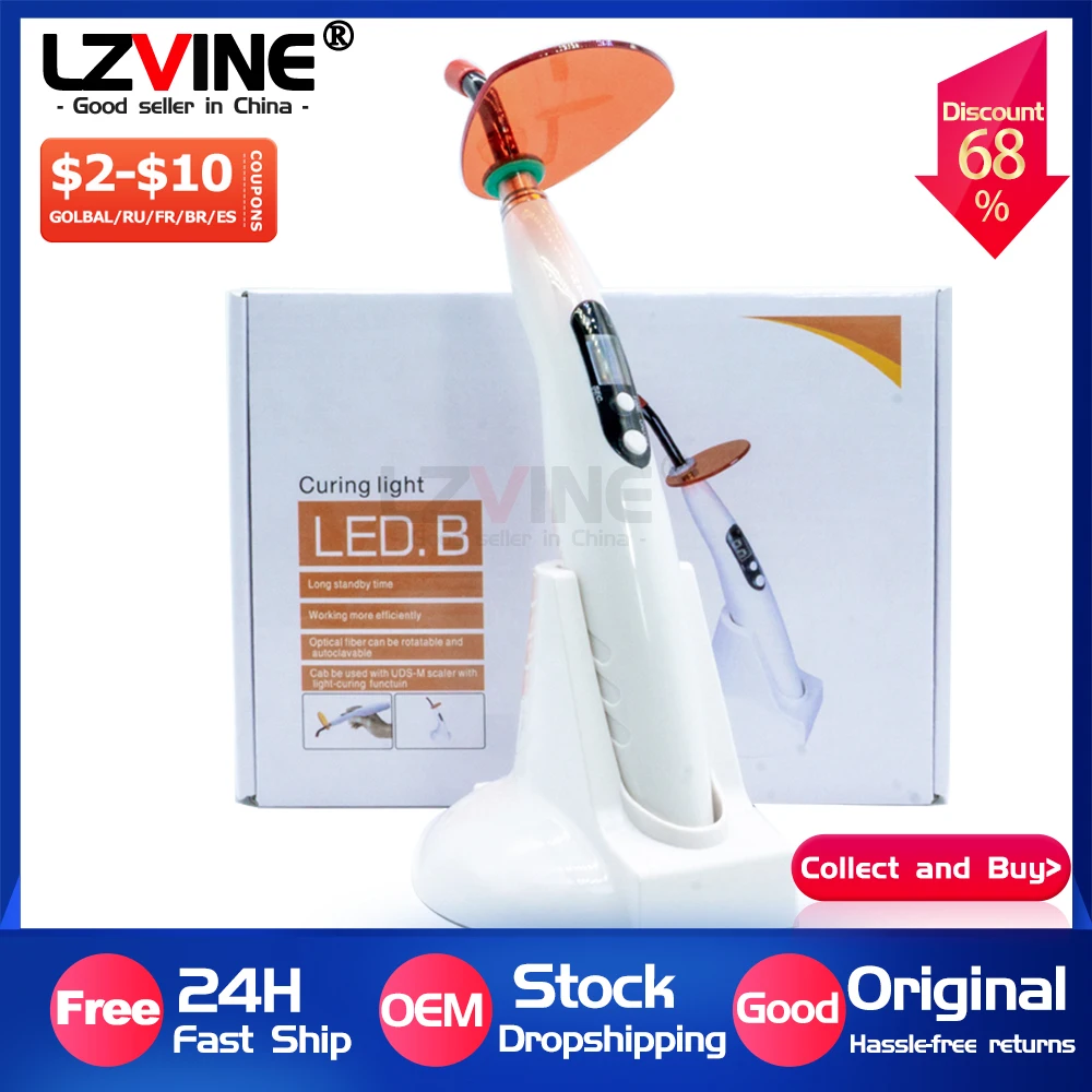 

Dental Cordless LED Curing Light 1200-1400mw/cm2 Tooth Filling Material Cure Equipment Tool Wireless Led Curing Light