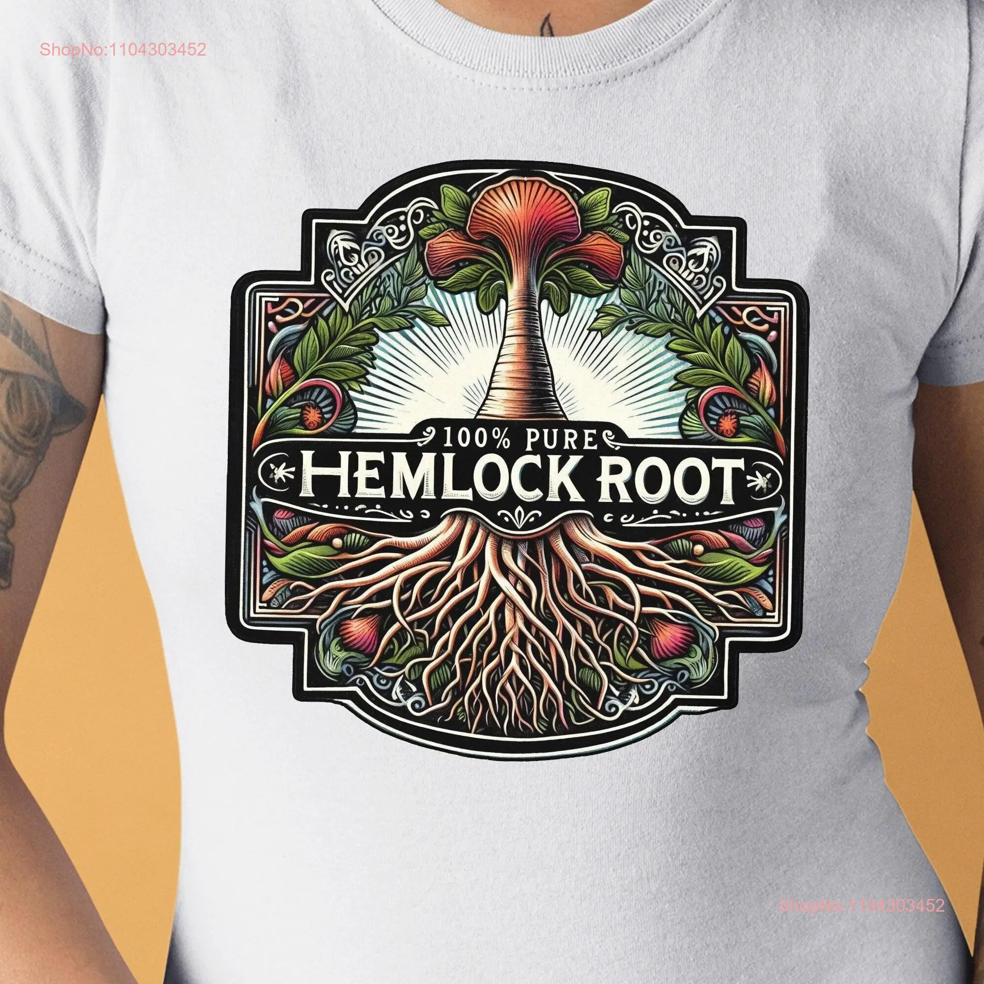 Футболка Hemlock Root Бармен Хэллоуин Официантка Ночной клуб Вечеринка Кошелек или