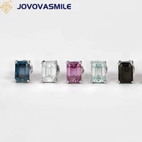 jovovasmile gra certificated moissanite earrings colorful 1ct 57mm white pink black sapphire light blue emerald fashion access