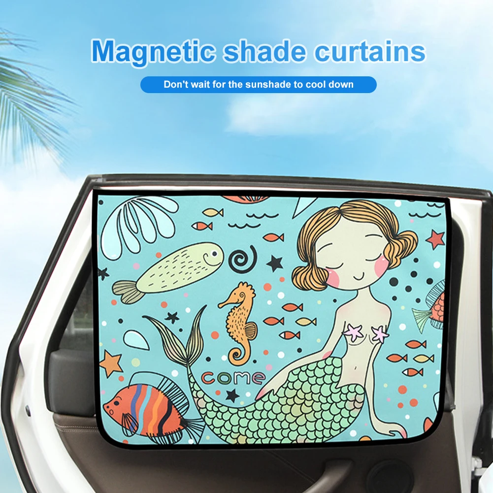 

Universal Car Sun Shade Cover Magnetic UV Protection Curtain Side Window Sunshade Cover for Baby Kids Cute Cartoon Car Styling