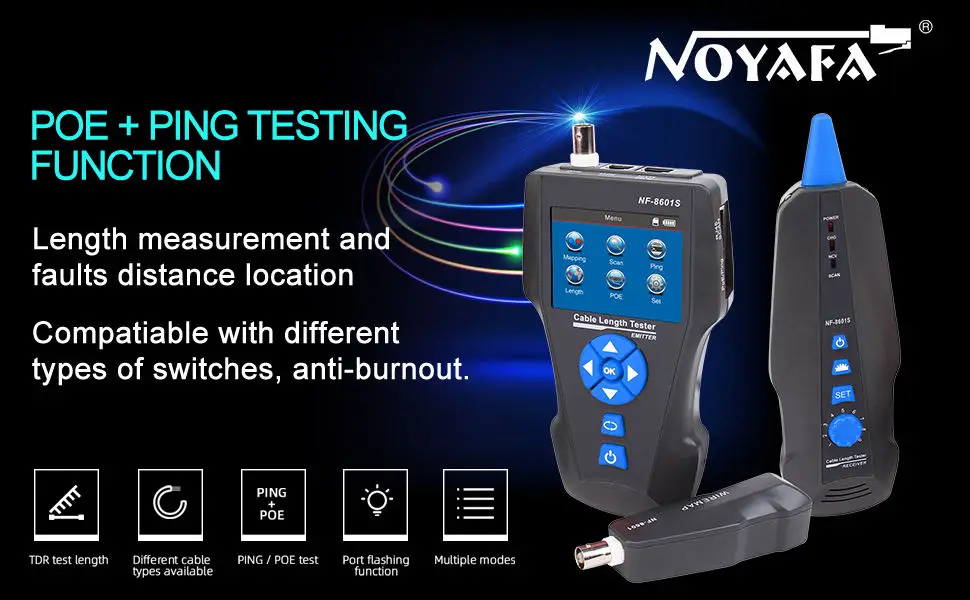 ZHEFAN NOYAFA Многофункциональный тестер кабеля TDR Ethernet измерение длины провода с