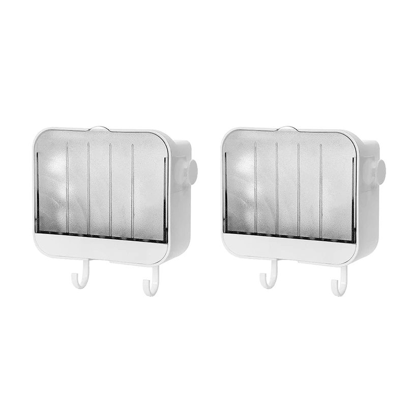 

Вертикальная Пылезащитная мыльница с крышкой, настенная Подвесная подставка для ванной комнаты без гвоздей мыльница