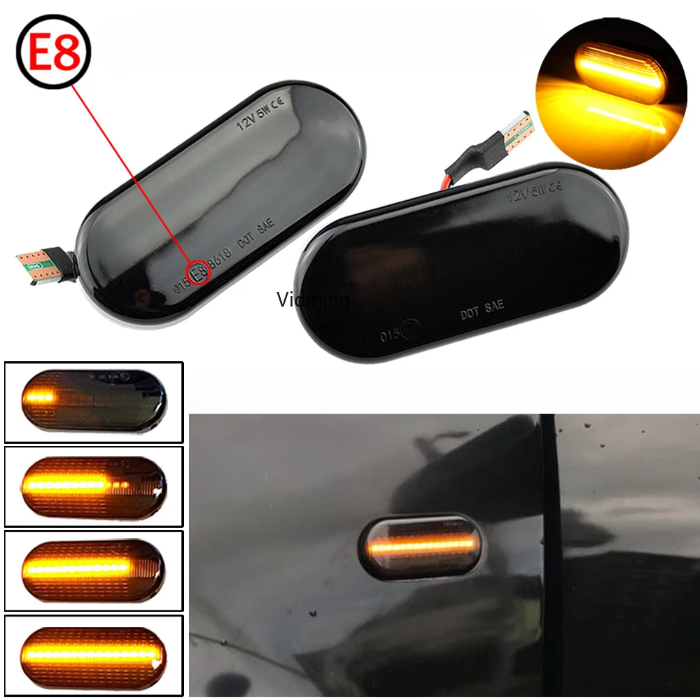2x светодиодные динамические Боковые указатели поворота для Volkswagen VW Bora Golf 3 4 Passat 3BG
