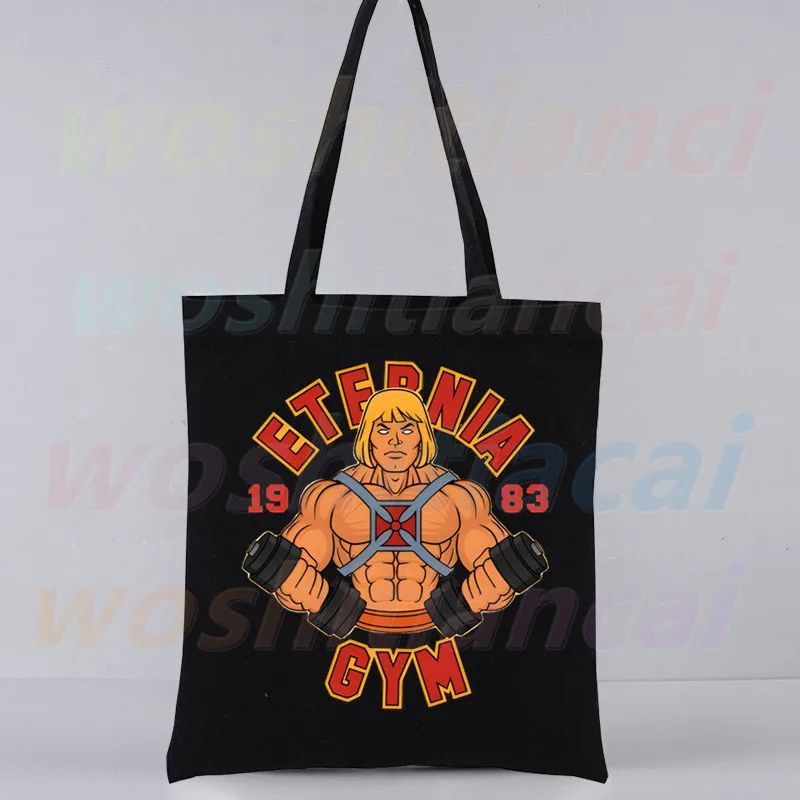 

Masters of The Universe Print Canvas Tote Skeletor He-Man Black Bags Casual She-Ra Female Girl Tote Eco Shopper Shoulder Bags