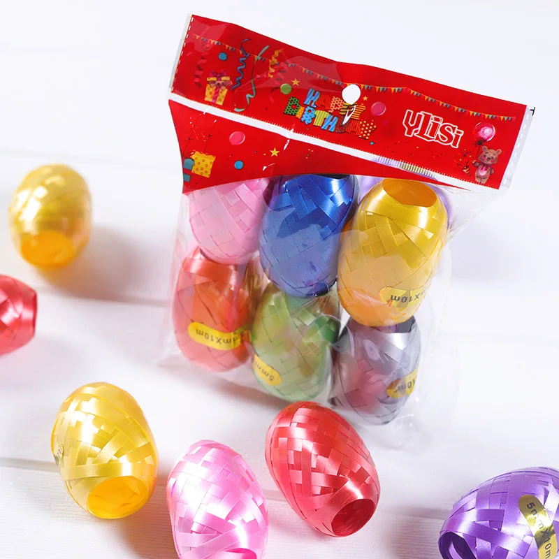 

6 Roll 10m Balloons Ribbon Colorful Ribbon Wedding Gifts Party Birthday Decoration Festival Accessories Curling Tapes Streamers