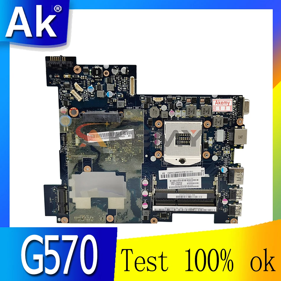 

Laptop motherboard For LENOVO Ideapad G570 HM66 Mainboard PIWG2 LA-675AP DDR3 Full tested