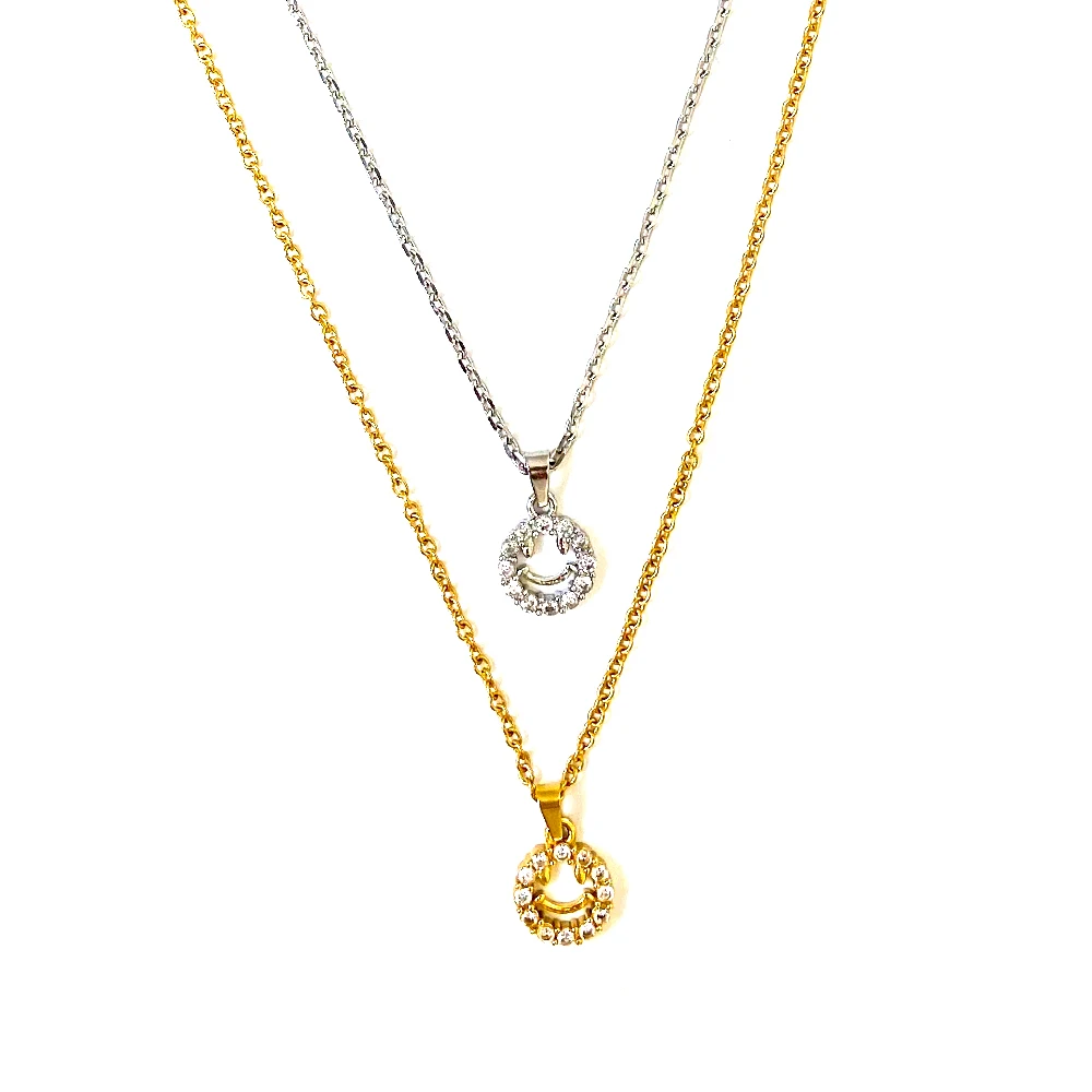 Цепочка с подвеской из циркония женская изящное ожерелье нержавеющей стали со