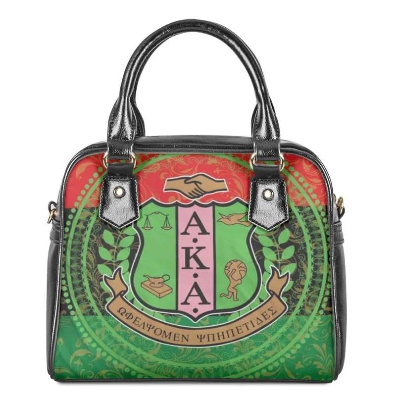 

Twoheartsgirl All-match Female's Top-handle Bags Alpha Kappa Alpha Women Totes Shoulder Bag Adjustable PU Handbags Diagonal Sac