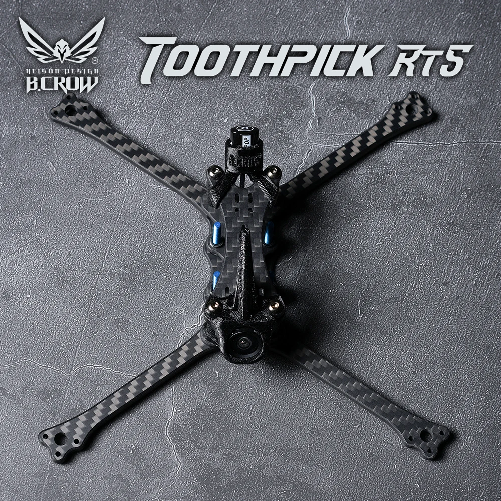 

BCROW RT5 TOOTHPICK T700 Carbon Fiber 5inch FPV Frame with 20mm FC Hole for RC Drone FPV Racing Freestyle Long Range