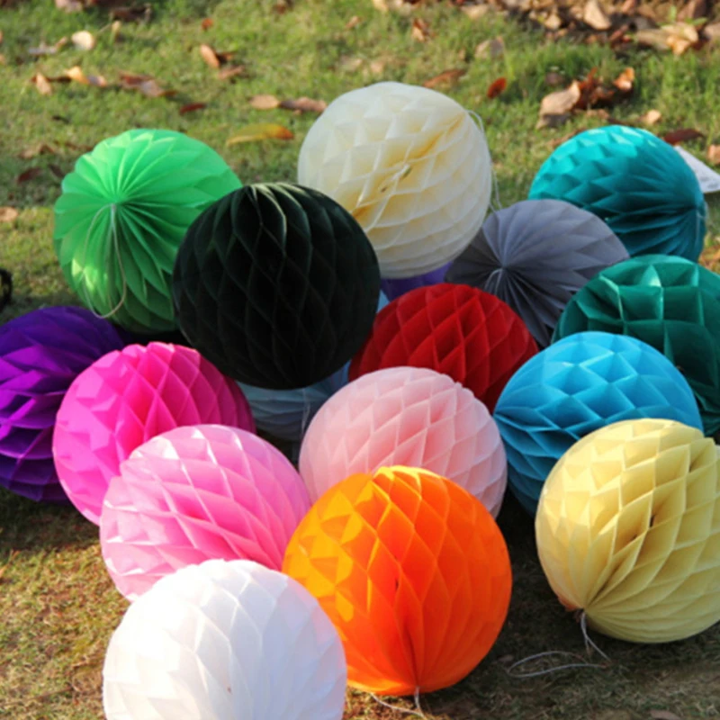 

30CM Birthday Party Decoration Wedding Background Wall Layout Event Ornaments Honeycomb Ball Flower Lantern Wholesale Offers